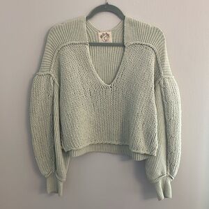 We The Free Mint Cropped Sweater